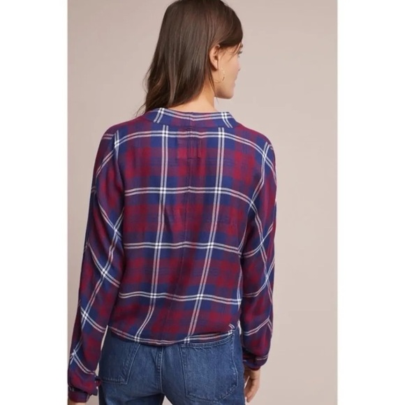 Rails Sloane Plaid Front Tie Cropped Shirt - Picture 3 of 11